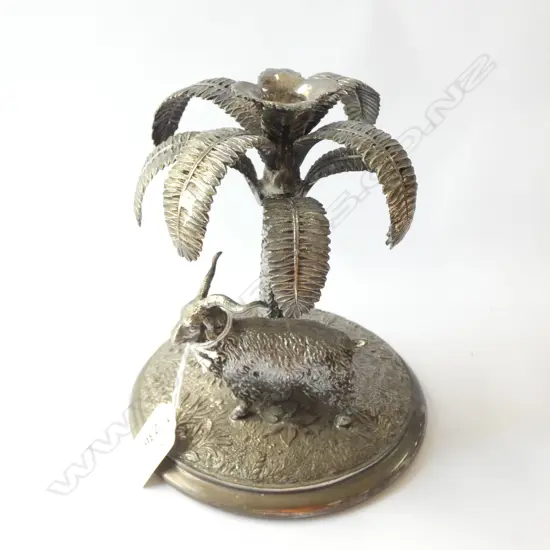 SILVER PLATE PALM TREE & GOAT H. 160MM
