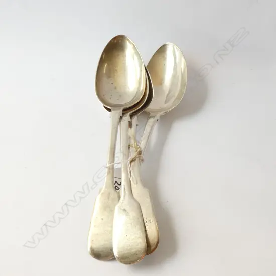 4 SILVER FIDDLE PATTERN TABLESPOONS 273GMS