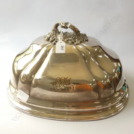 LG SILVER PLATE 19TH CENTURY MEAT COVER - 360 X 290MM