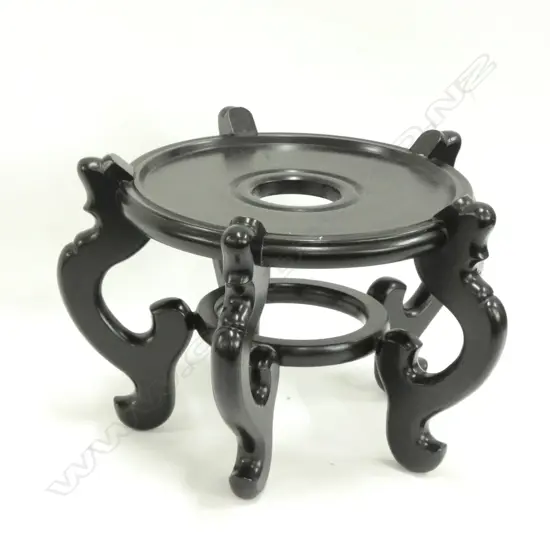 ORIENTAL WOODEN VASE STAND - DIA. 250MM
