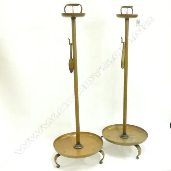 PR LATE 19TH C BRONZE TALL CANDLE STANDS