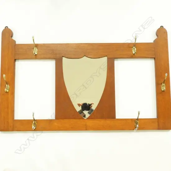 ARTS & CRAFT MIRRORED HAT RACK L. 930MM