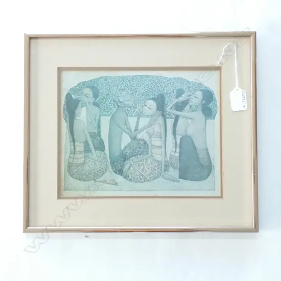 SOO PIENG FRAMED PRINT 6 FIGURES 185 X 245mm