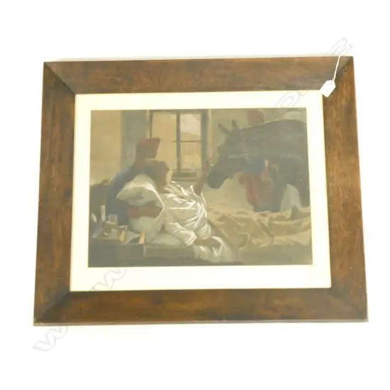 MAX KURZWEIL 'LAST VISIT' 1894 OAK FRAMED PRINT 355 X 485MM