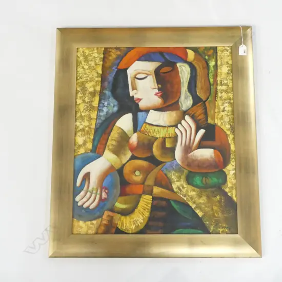 B LONG, PORTRAIT, OIL ON BOARD, H, 750MM