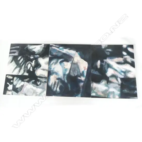 ALEX WHALEY, OIL, WOODEN FRAME BOX X 3, W. 780MM