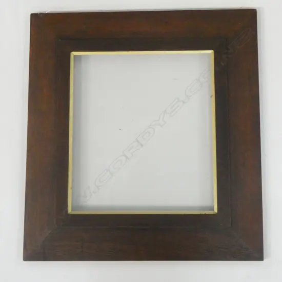 VINTAGE BEVELLED OAK PICTURE FRAME - ORIGINAL GLASS - 645 X 690MM