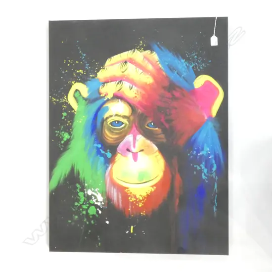 ORIGINAL OIL PAINTING OF POP MONKEY, 910 X 700MM