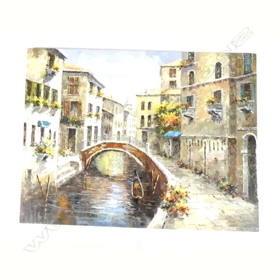 LARGE ITALIAN CANAL OIL 900 X 1190MM