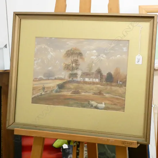 19thC W/C ESSEX CHURCH SIGNED VERSO