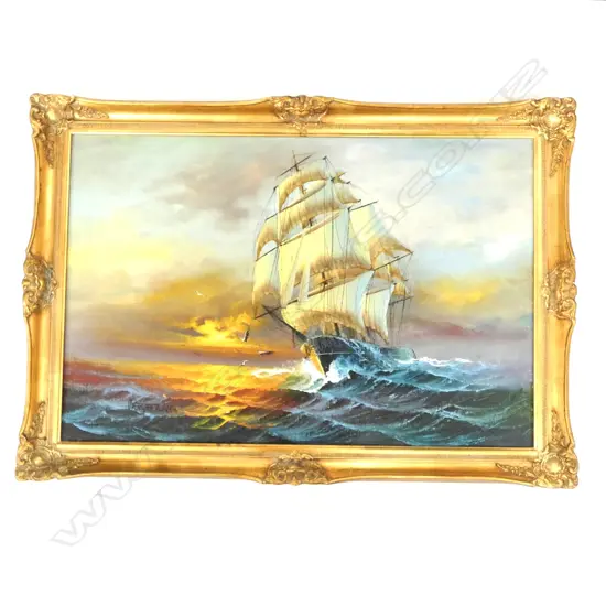 PRESTON WILLIS SAIL BOAT OIL 595 X 900MM 