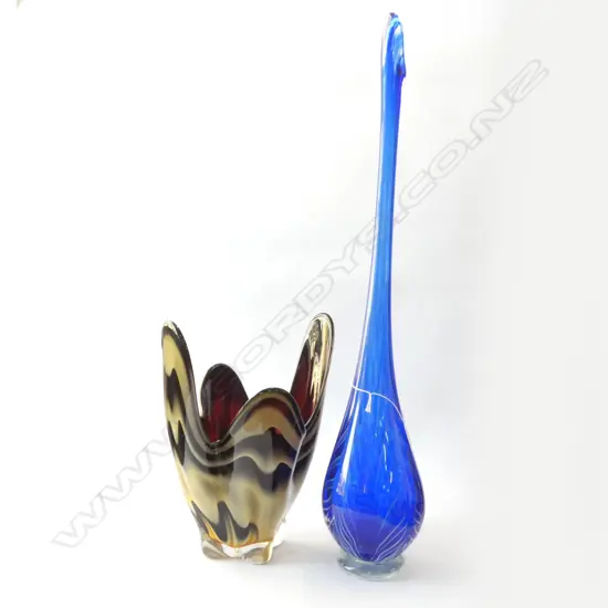 2 ART GLASS VASES H. 620MM
