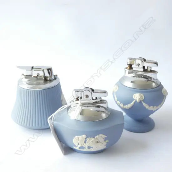 3 WEDGWOOD JASPERWARE LIGHTERS