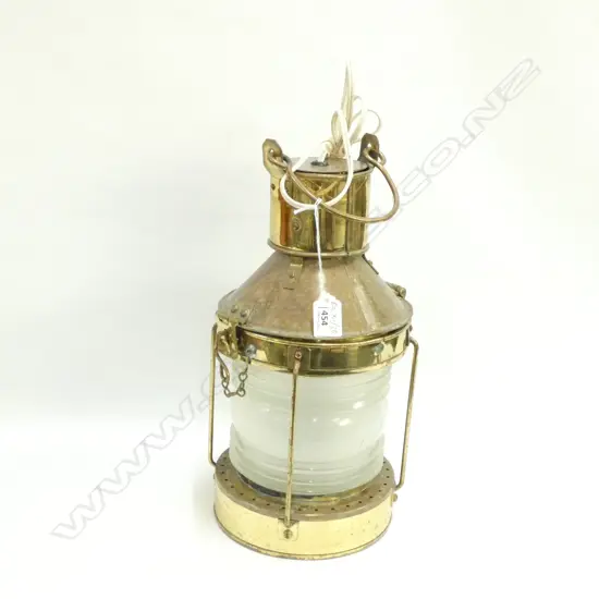 BRASS SHIP STYLE HANGING LAMP WORKING H. 450MM