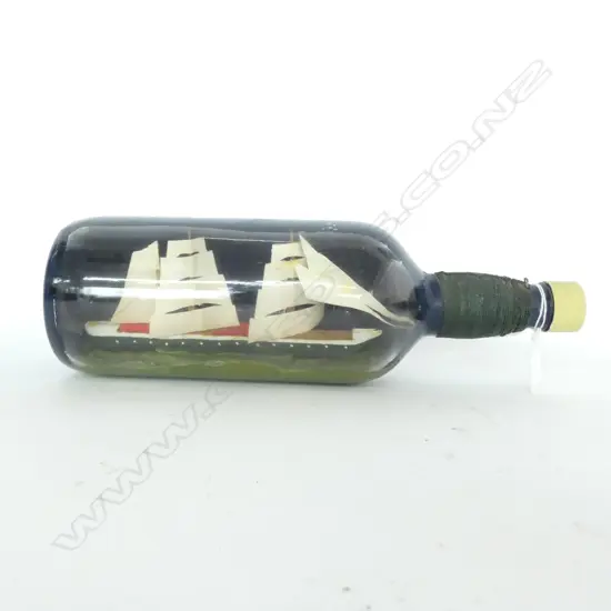 VINTAGE SHIP (SCHOONER) IN A BOTTLE - L. 310MM
