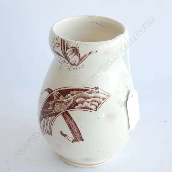 ANTIQUE STAFFORDSHIRE VASE ORCHID DESIGN RD No. 58105, c.1900 H.135mm