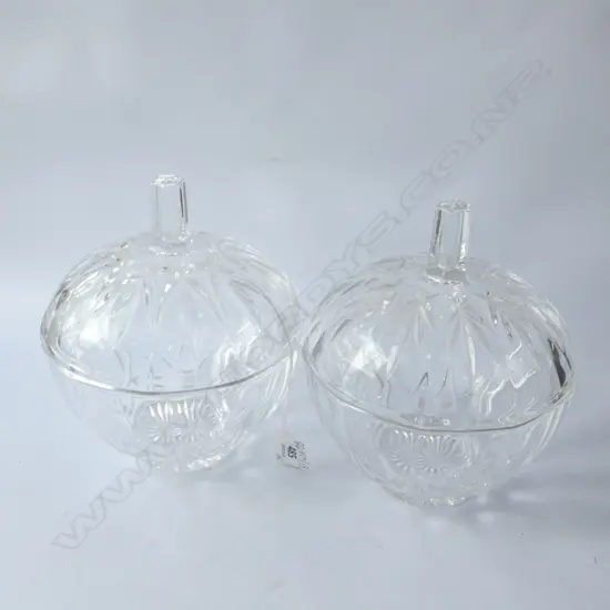 PR PRESSED GLASS LIDDED BON BON DISHES H. 170MM