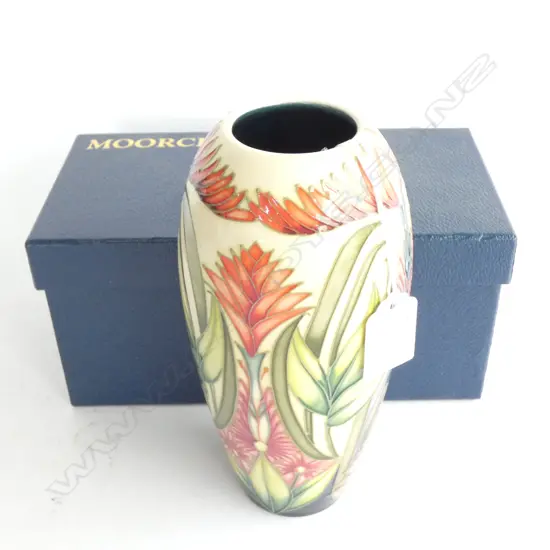 MOORCROFT 'POOR KNIGHT'S ISLAND' PATTERN VASE 2003, DESIGNED, SIGNED & DATED 2004 BY EMMA BOSSON, w BOX. H.190mm