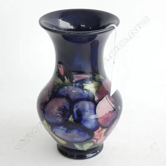 WILLIAM MOORCROFT PANSY PATTERN VASE, PAINTED & IMPRESSED MARKS, c.1928-49, H.160mm