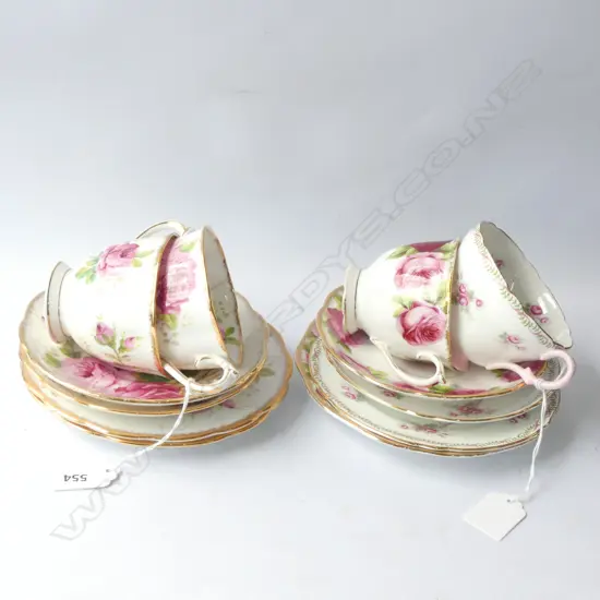 4 ASSORTED TRIOS - 3 ROYAL ALBERT & 1 SHELLEY 