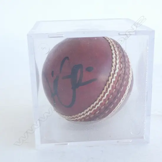 SIGNED DANIEL VETTORI CASED CRICKET BALL 