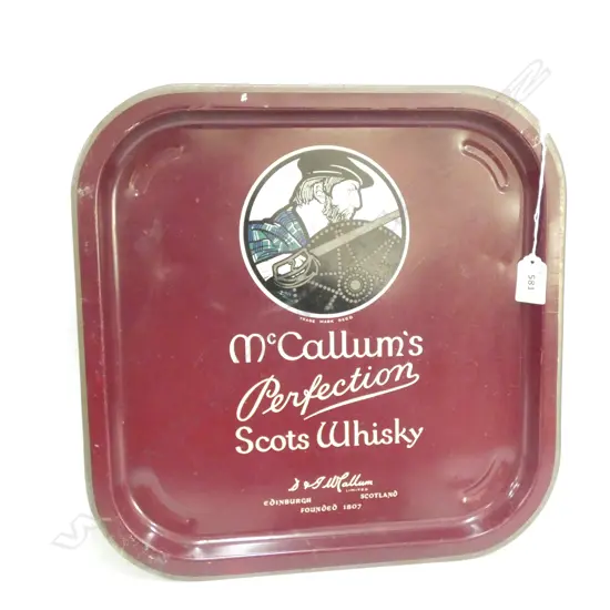 VINTAGE MCCALLUMS WHISKEY ADVERTISIMG TRAY 