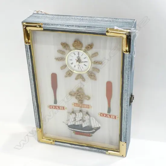 MARITIME MOTIF KEY BOX & CLOCK - 250 X 350MM