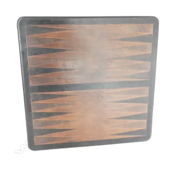 LEATHER BACKGAMON BOARD 460MM SQ