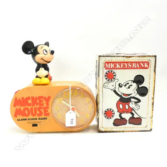 MICKEY MOUSE ALARM CLOCK AND MONEY BOX H 200 MM