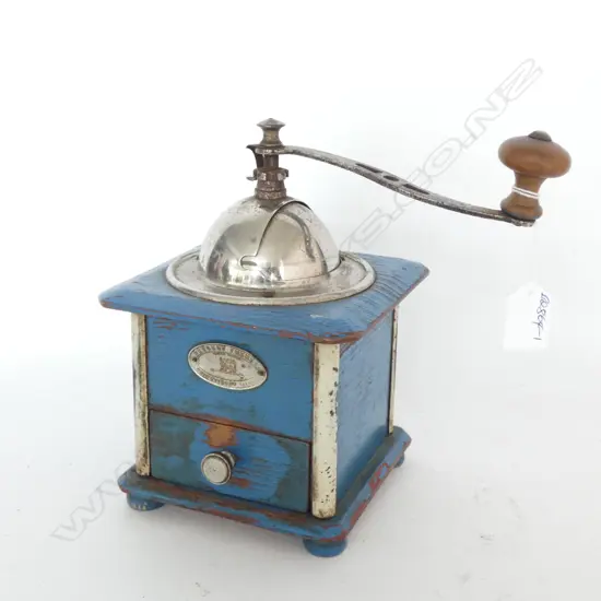 VINTAGE PEUGEOT FRERES COFFEE GRINDER BLUE PAINT