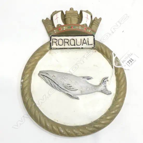 ROYAL NAVY WWII SUBMARINE PLAQUE H. 220MM