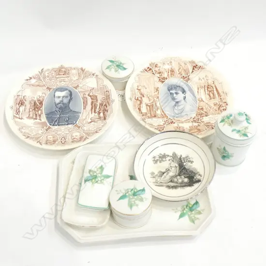 PR RUSSIAN ROYALS PLATES + BEDROOM SET + SAUCER 