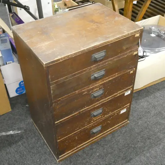 SM JAPANESE WOODEN 5-DRAWER CHEST 440 X 300 X 550MM