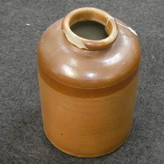 LG STONENWARE SALT GLAZED JAR - CHIP TO TOP RIM H. 450MM