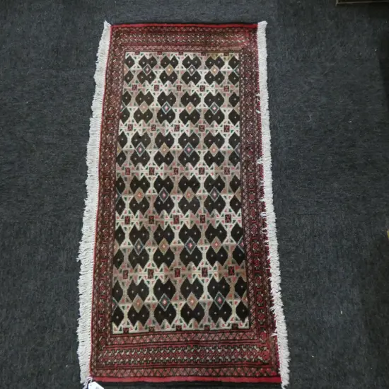 (11M) PERSIAN H/KNOTTED TORKAMAN RUG 1080 x 480 mm