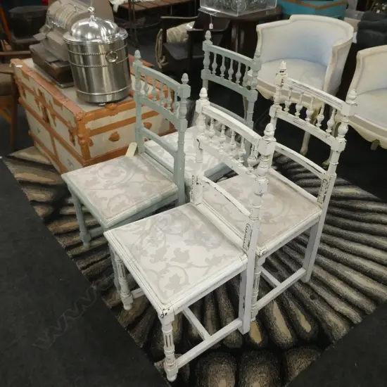 4 PAINTED WOODEN CHAIRS 