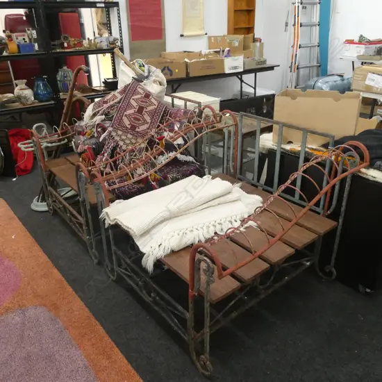 PR LGE VINTAGE CAST IRON OUTDOOR CHAIRS....