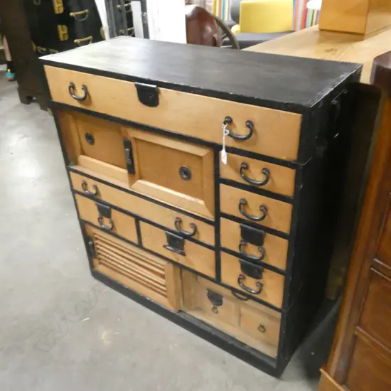MEIJI PERIOD CHOBA-DANSU SHOP CHEST WITH SECRET COMPARTMENT 900 X 380 X 940MM