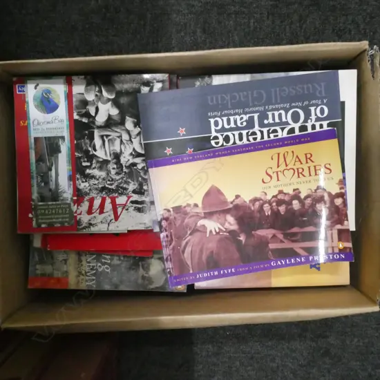 BOX LOT ASST. BOOKS; NZ AT WAR 