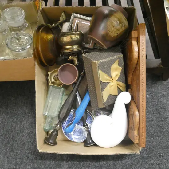 BOX LOT ASST. CRYSTAL, CERAMICS ETC