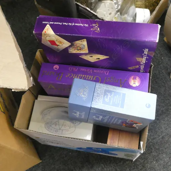 BOX LOT ASST. FORTUNE TELLING CARDS ETC
