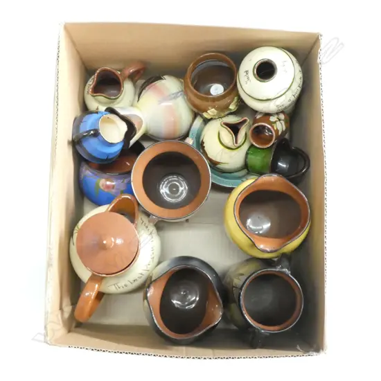 GOOD BOX LOT TORQUAY POTTERY MOSTLY SAILING BOAT SERIES & MOTTO WARE + OTHER POTTERY