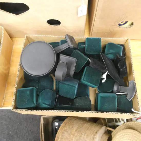 BOX LOT LOT ASST. RING BOXES & EARRING STANDS 