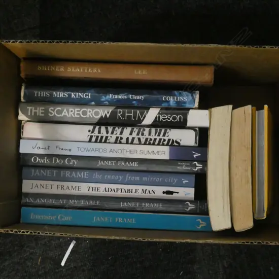 BOX LOT JANET FRAME NOVELS ETC