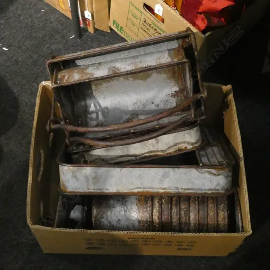 LG BOX LOT OLD FRENCH PLANTER POTS & BOXES 