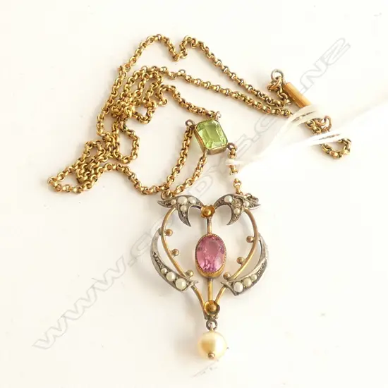 EDWARDIAN AMETHYST & SEED PEARL NECKLACE