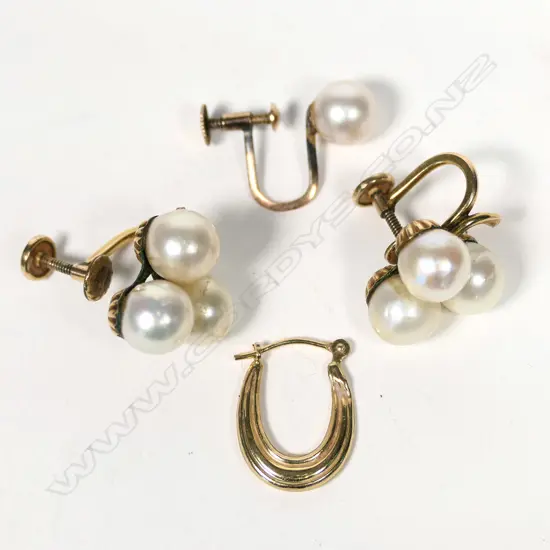 SM LOT ASSORTED EARRINGS (10-14CT GOLD & GOLD PLATE), TOTAL W. 6.80CT