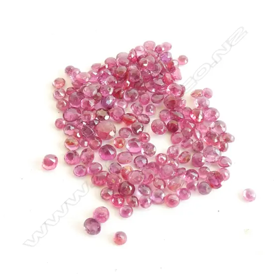 BAG ROUND FACETED RUBIES - 10CT