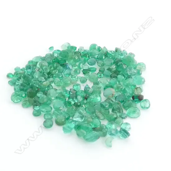 BAG FACETED EMERALDS - A/F MINOR DAMAGE - 15CT TOTAL