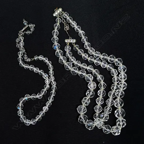 TWO VINTAGE CUT CRYSTAL NECKLACES